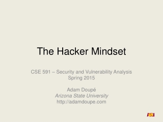 The Hacker Mindset