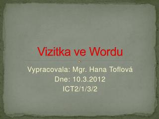 Vizitka ve Wordu