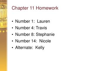 Chapter 11 Homework