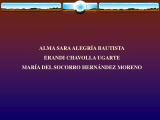 ALMA SARA ALEGRÍA BAUTISTA ERANDI CHAVOLLA UGARTE MARÍA DEL SOCORRO HERNÁNDEZ MORENO