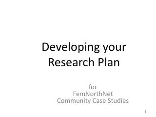 Developing your Research Plan