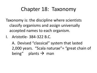 Chapter 18: Taxonomy