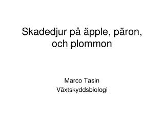 Skadedjur på äpple, päron, och plommon