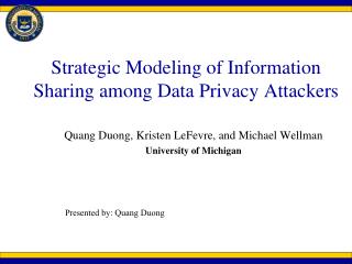 Strategic Modeling of Information Sharing among Data Privacy Attackers