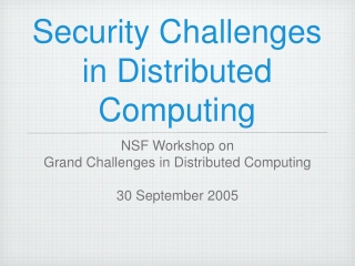 Security Challenges in Distributed Computing