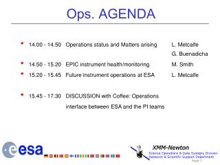 Ops. AGENDA