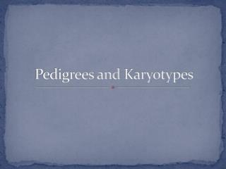 Pedigrees and Karyotypes