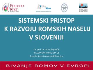 SISTEMSKI PRISTOP K RAZVOJU ROMSKIH NASELIJ V SLOVENIJI