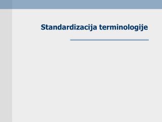 Standardizacija terminologije