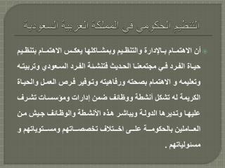 التنظيم الحكومي في المملكة العربية السعودية