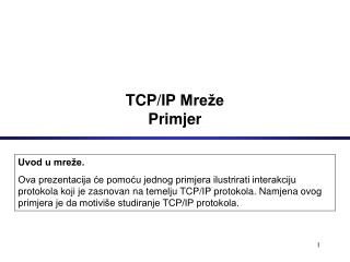 TCP/IP Mreže Primjer