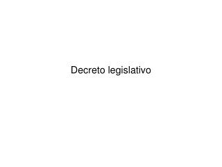 Decreto legislativo