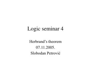 Logic seminar 4