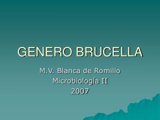 GENERO BRUCELLA