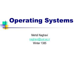 Operating Systems