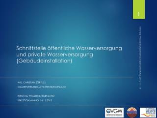 Schnittstelle öffentliche Wasserversorgung und private Wasserversorgung (Gebäudeinstallation)