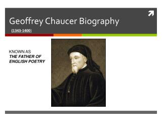 Geoffrey Chaucer Biography