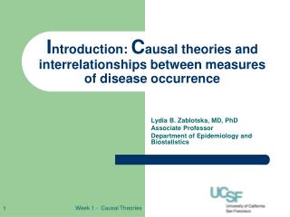 I ntroduction: C ausal theories and interrelationships between measures of disease occurrence