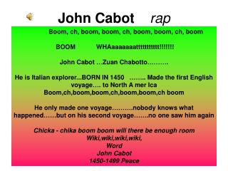 John Cabot rap