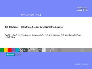 JSF dataTables – Basic Properties and Development Techniques