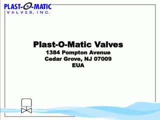 Plast-O-Matic Valves 1384 Pompton Avenue Cedar Grove, NJ 07009 EUA