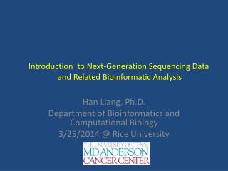 Introduction to Next-Generation Sequencing Data and Related Bioinformatic Analysis