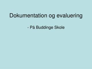 Dokumentation og evaluering