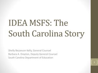 IDEA MSFS: The South Carolina Story