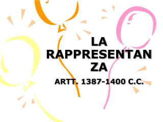 LA RAPPRESENTANZA