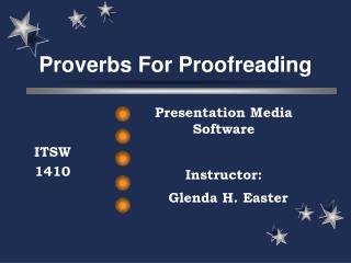 Proverbs For Proofreading
