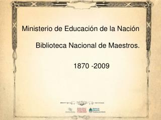 Ministerio de Educación de la Nación