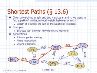 Shortest Paths ( § 13.6)