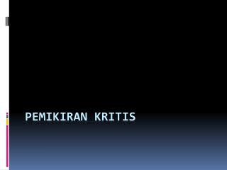 Pemikiran kritis