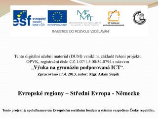 Evropské regiony – Střední Evropa - Německo