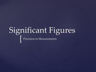 Significant Figures