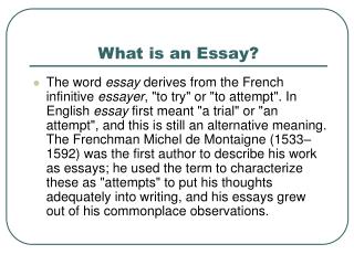 What is an Essay?