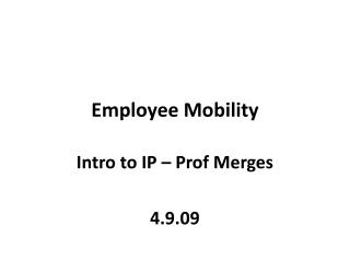 Employee Mobility