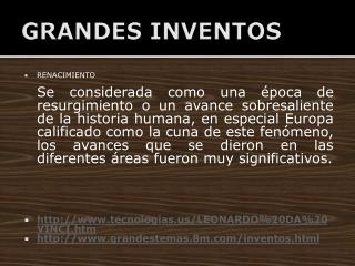 GRANDES INVENTOS