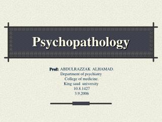 Psychopathology