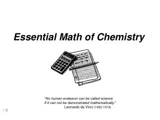 Essential Math of Chemistry