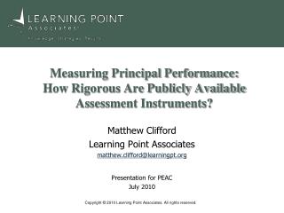 Measuring Principal Performance: How Rigorous Are Publicly Available Assessment Instruments?