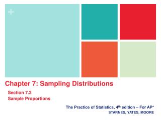 The Practice of Statistics, 4 th edition – For AP* STARNES, YATES, MOORE