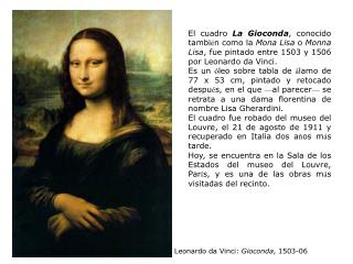 Leonardo da Vinci: Gioconda , 1503-06