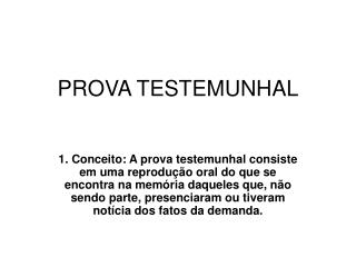 PROVA TESTEMUNHAL