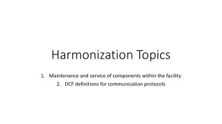 Harmonization Topics