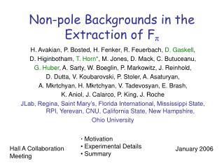 Non-pole Backgrounds in the Extraction of F π