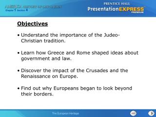 Understand the importance of the Judeo-Christian tradition.