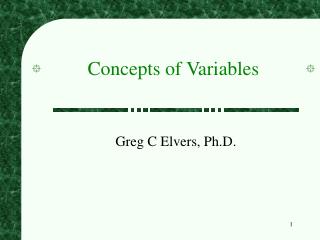 Concepts of Variables