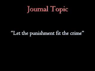Journal Topic