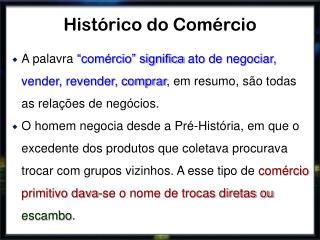 Histórico do Comércio